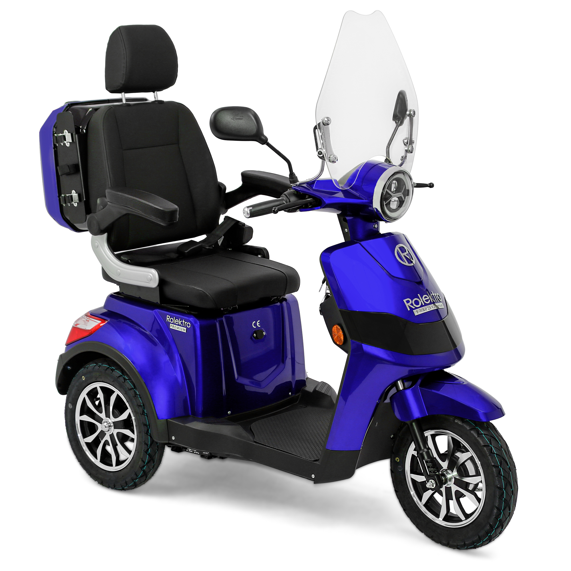Scootmobiel Rolektro E-Trike V3 Premium, 25 km/u blauw