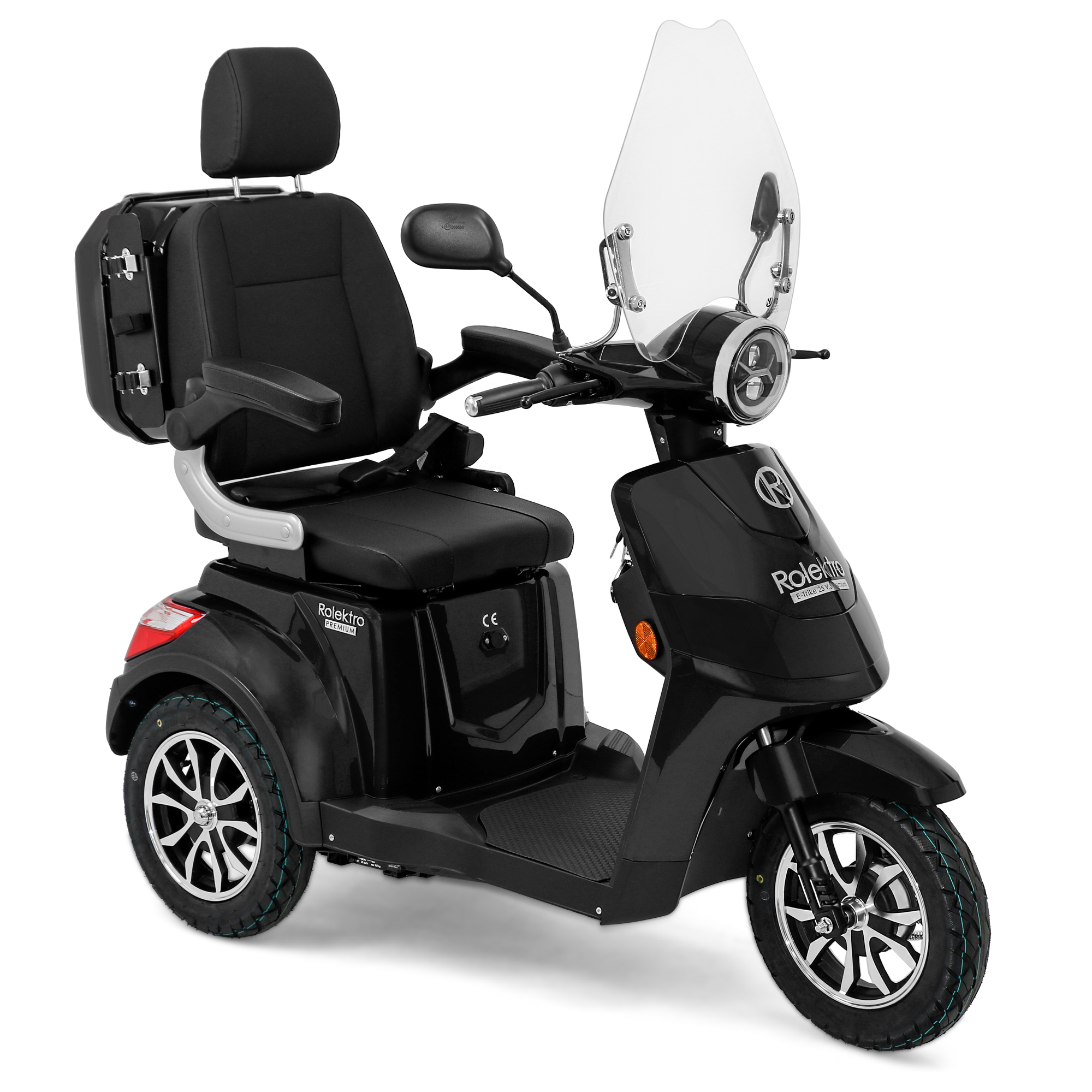 Scootmobiel Rolektro E-Trike V3 Premium, 25 km/u zwart